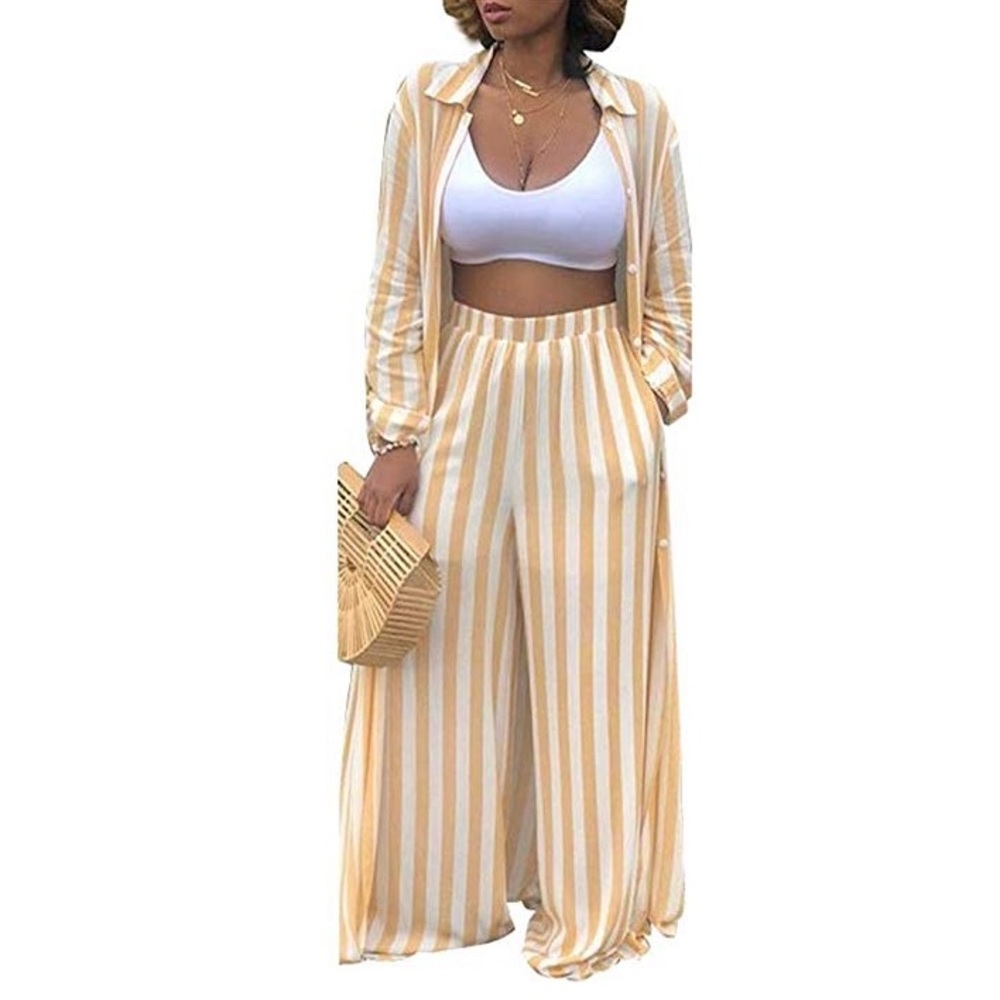 Two piece yellow stripes set
